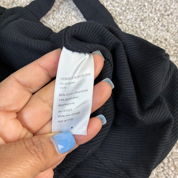 NWT Naked Wardrobe New Everything Maxi Dress Black Ribbed Bodycon Womens Size S - Picture 5 of 7